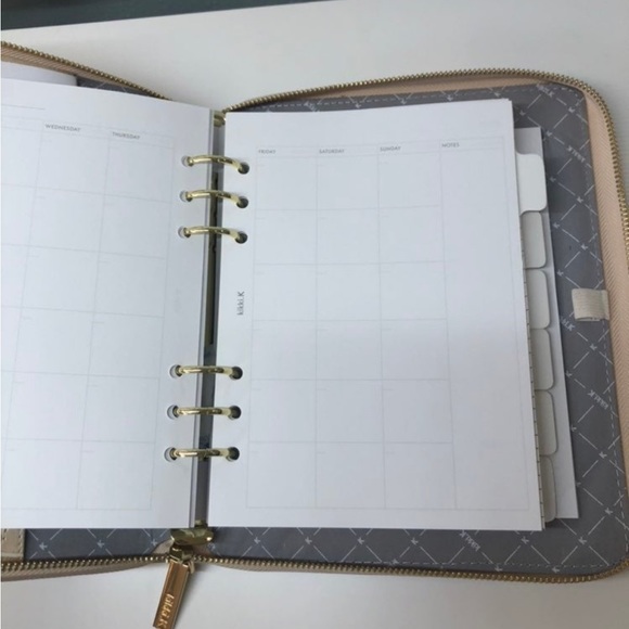 Kikki.K A5 Beige Croco Leather Zippered Planner - Picture 6 of 11